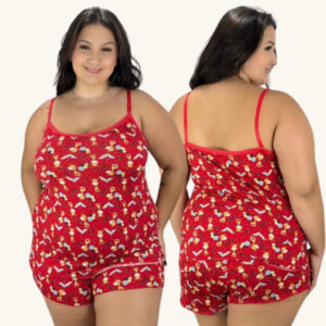 Kit 5 Pijamas Plus Size Mulher Roupa de Dormir Short Dool Baby Dool Conjunto Verão XGG