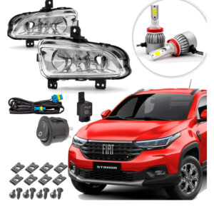 Kit Farol Farolete de Milha Neblina Auxiliar + Led Strada 2023 2024 2025