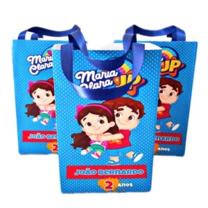 Sacolas Personalizadas Tema Maria Clara e JP Festa Aniversário Decoração Caixinhas Doce