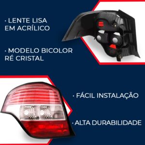 Par Lanterna Traseira Agile 2010 2011 2012 2013 2014 2015 Cristal