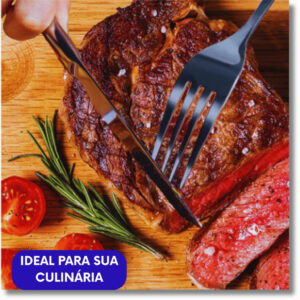 Kit Jogo Conjunto 48 Talheres Inox Multiuso 24 Faca 24 Garfo Casa Cozinha Restaurante Buffet Qualidade Resistência