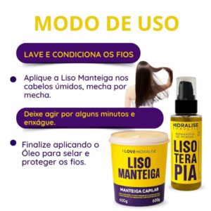 Kit Lisoterapia Manteiga Capilar Manteiga 600g + Óleo Reparador de Pontas 60ml