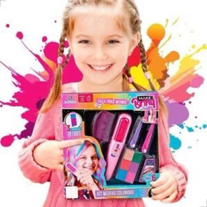 Kit Pinta Cabelo Menina Blogueira Fashion Com 6 Cores Diferentes, Pinta Cabelo de Verdade, Menina Bonita