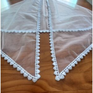 Véu CCB de bolsa GRANDE ADULTO redondo tule francês TRANSPARENTE 1,50 X 0,55 adulto