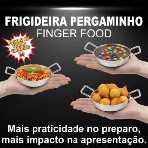 Kit Mini Frigideira Pergaminho Panelinha Em Alumínio N°10 – 150ml 20 Peças Finger Food