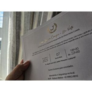 50 Convites  com hotstamping sem envelope