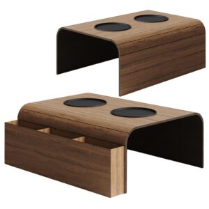 Kit Esteira Porta Controle e Copos Suporte Para Sofá Mdf Decoração Interiores Sala Casa