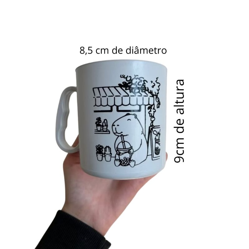 KIT C/50 CANECAS DE PINTAR/COLORIR CAPIVARA, MATERIAL PLÁSTICO 400ML C/ DESENHO DIVERTIDO E CRIATIVO