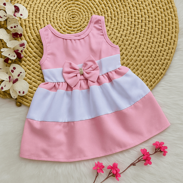 Vestido Bebê Vermelho com Listras – Look Princesinha Fashion