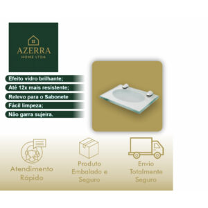 Kit 2 Saboneteiras de Vidro Reta 14,5 x 9,5 cm incolor com Inox De luxo Para Qualquer Ambiente Banheiro Cozinha Lavabo