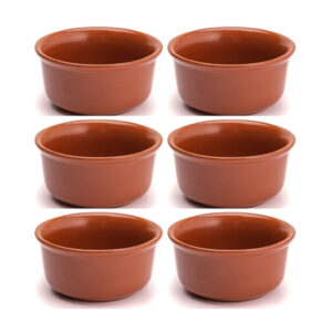 Kit 6 Cumbucas Porcelana Refratárias 1100ml Marrom – Tigela Bowl para Feijoada, Caldos e Sopas