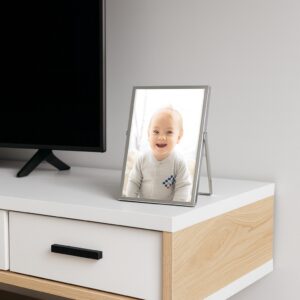 Porta Retrato Mesa 10×15 Metal e Vidro Prateado