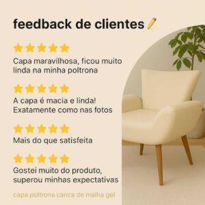 1 Capa para Cadeira Canoa ou Emília  Pé palito em Malha Gel – Ajustável, Lavável, Diversas Cores