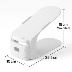 Kit 20 Organizadores De Sapatos Saltos e Tênis Com Regulagem de Altura Branco