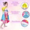 Roupão de Unicórnio Menina Poncho Atoalhado Toalha Rosa Saída de Banho Infantil Divertida