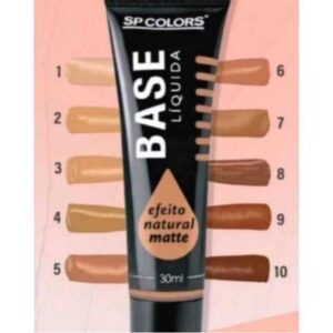 Kit com2  Base Líquida SP Colors – Efeito Natural – Cobertura Perfeita – Todas as Cores