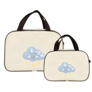 Kit Bolsa e Frasqueira Maternidade Bebê Nuvem Alegria
