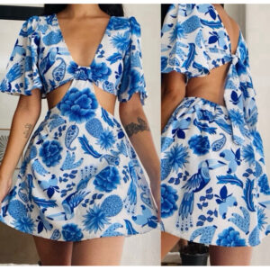 Macaquinho Feminino Inspiração Farm Estampado Moda Feminina