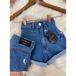 Short Jeans Sal E Pimenta Feminino Cintura Alta Com Lycra Empina Bumbum