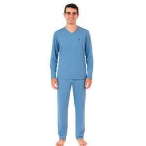 Pijama Longo Adulto Masculino Basico Bordado Sortido P ao GG
