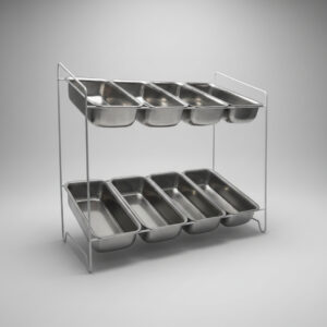 Condimentadora Pizzarola 8 Cubas Alumínio 750ml – Estrutura Aramada