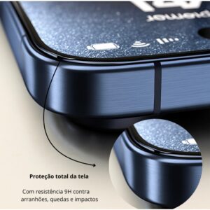 Película de Vidro Temperado 3D Premium King Kong Diamond para iPhone 15/16/17