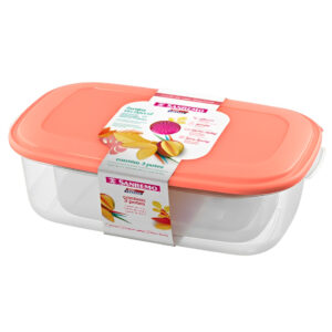 Conjunto 3 Potes Retangular Plástico 4,5 L 2,3L 1,1L Freezer Micro-ondas Lava Louça BPA Free