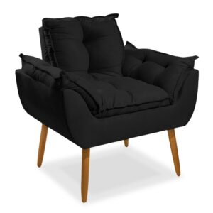 Poltrona para Amamentação Opala Pés Palito Suede Premium – Poltrona para Salão de Beleza Manicure Penteadeira