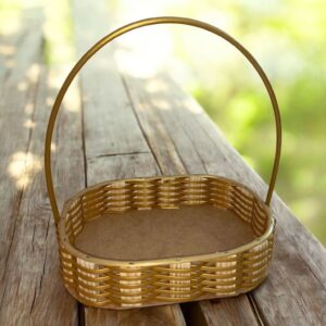 Kit com 10 fraldera oval de 30cm com madeira de pino e fita sintética