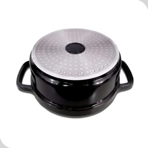 Panela Caçarola Antiaderente 6,8L Grossa Preta Com Tampa Hercules