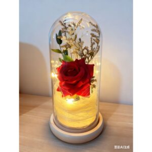 Cúpula Luminária  A Bela e A Fera / com A Rosa Encantada G Amor Lindo Boutique