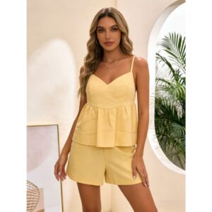 CONJUNTO TOP + SHORT: LOOK IRRESISTÍVEL! Alcinhas + V-neck + super confortável — arrasa em qualquer ocasião!