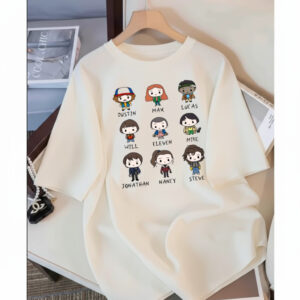 Camiseta tshirt oversized unissex algodao lançamento tendençia Stranger Things personagens séries.