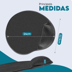 Mousepad Ergonômico Confortavel Mouse Nr17 Neoprene Cor Preto Para mouse pad