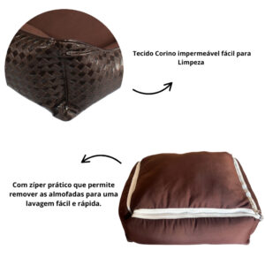 Cama Pet Courino Caminha Para Cachorro e Gatos Impermeável lavável Elegante Premium