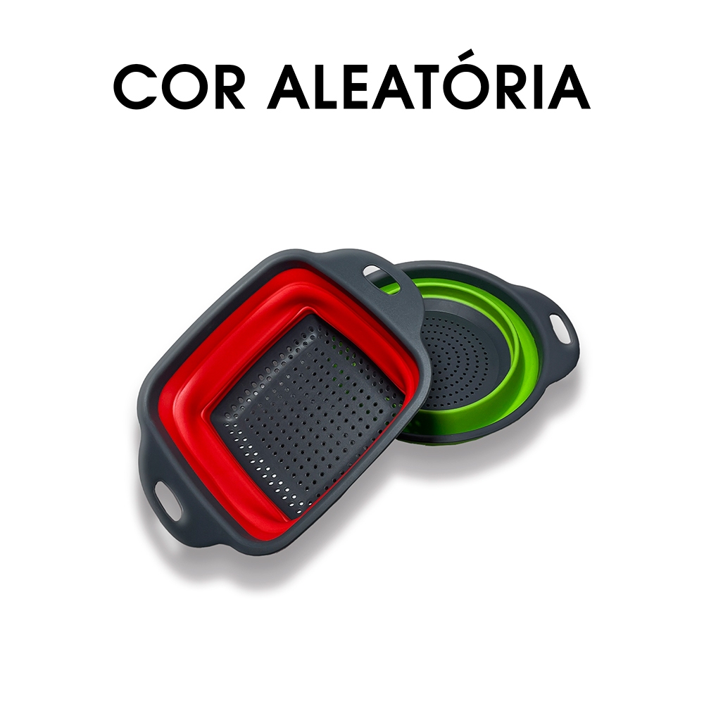 kit 2 Escorredor Alimentos e Utensílios Cozinha Retrátil Silicone Enviaremos cores sortidas