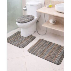 Jogo De Tapete Conjunto Banheiro 3 Peças Luxo Qualidade Promoção Decoração