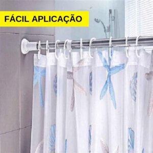 Porta Cortina Extensível Para Banheiro 110 a 2 Metros