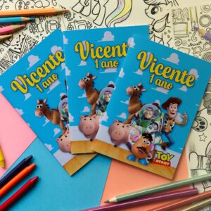 Revistinha de colorir Toy story lembrancinhas A6 (10×15 cm).