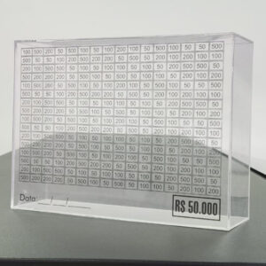 Cofre 50 Mil Desafio Método Japonês Juntar Dinheiro Economizar Em Acrílico