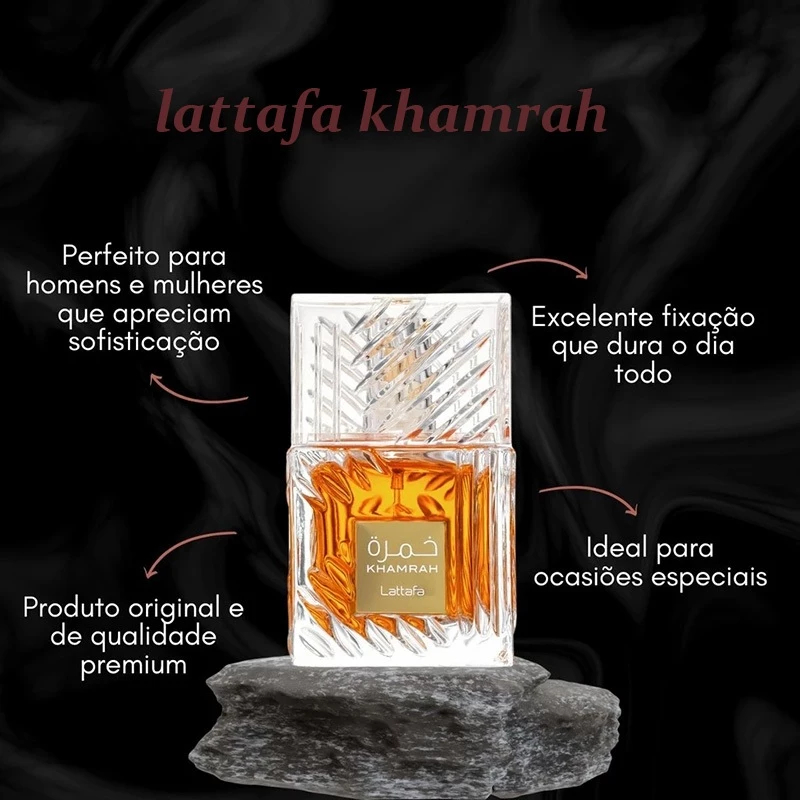 Perfume Nobre Perfume Lattafa Khamrah ORIGINAL Eau De Parfum Unissex 100ml Presente dias