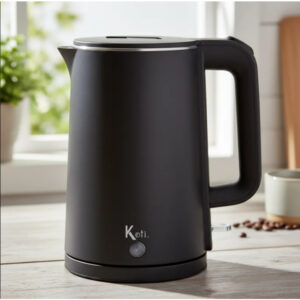 Chaleira Jarra Elétrica Modern Inox Preta 220v e 110v 1.5L – Desligamento Automático Indicador Luminoso Base 360°