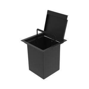 Cesto De Lixo Lixeira De Embutir Quadrada 4l Preta Para Cozinha Balcão de Mármore