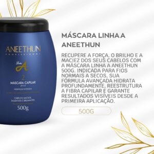 Máscara Capilar Aneethun 500g Linha A Brilho Nutrição e Recuperação