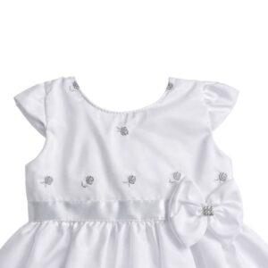 Vestido Baby Batizado Branco Bebê Menina Bordado Delicado