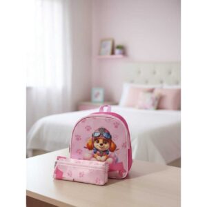 Kit Lancheira Infantil Patrulha Canina com Estojo Menino