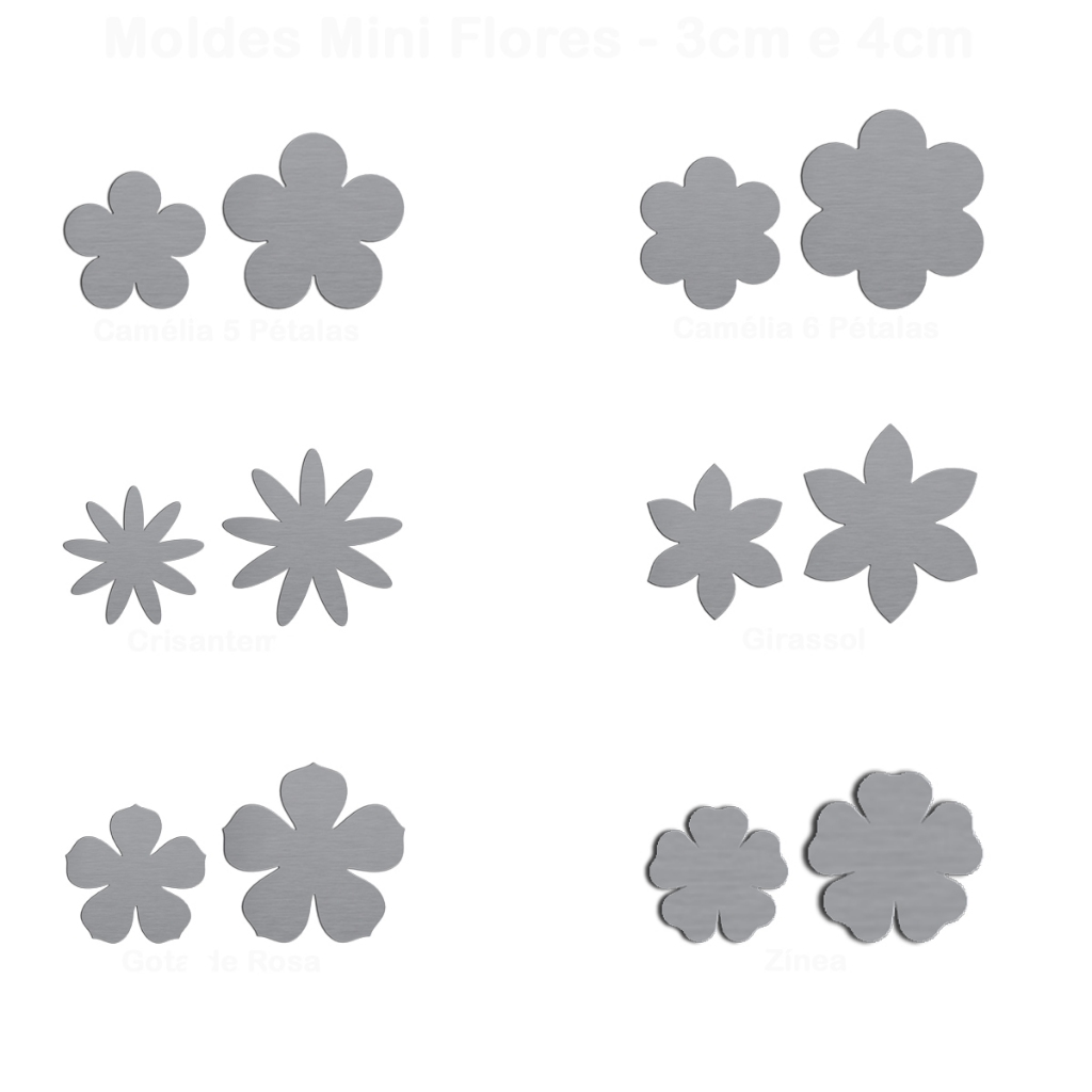 Kit Moldes Mini Flores Laços Enfeites Em Aço Iox