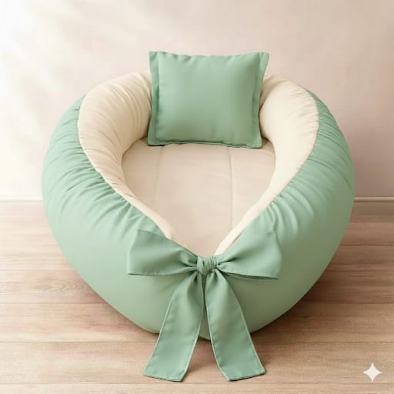 Ninho redutor de berço bebê, dupla face + travesseiro | várias cores segurança e conforto