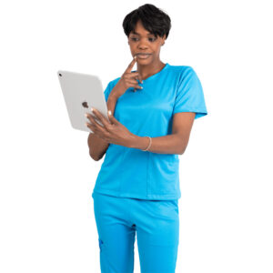 Conjunto Scrub Gola Redonda Malha Premium – Calça Flare e Blusas com bolsos