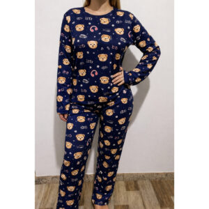 pijama feminino manga longa roupa de dormir longo